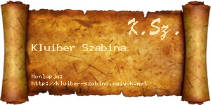 Kluiber Szabina névjegykártya
